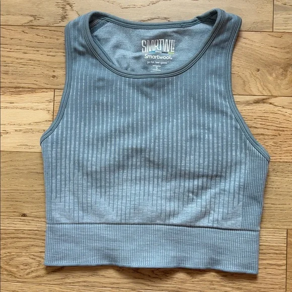 Smartwool Intraknit Crop Bra - Blue - Picture 2 of 6